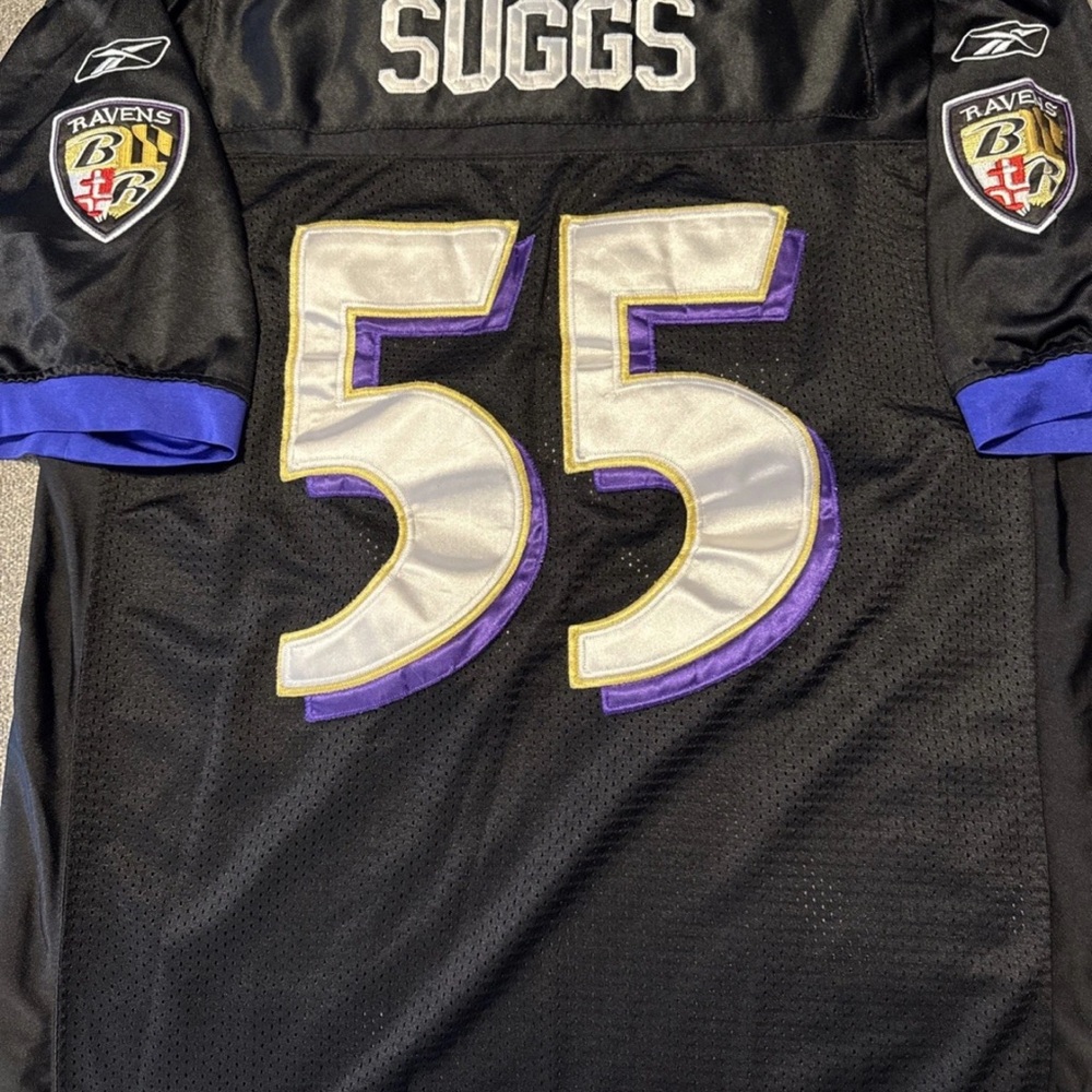 Baltimore Ravens Terrell Suggs #55 Black Reebok NFL Black Jersey Men’s Size‎ 52
